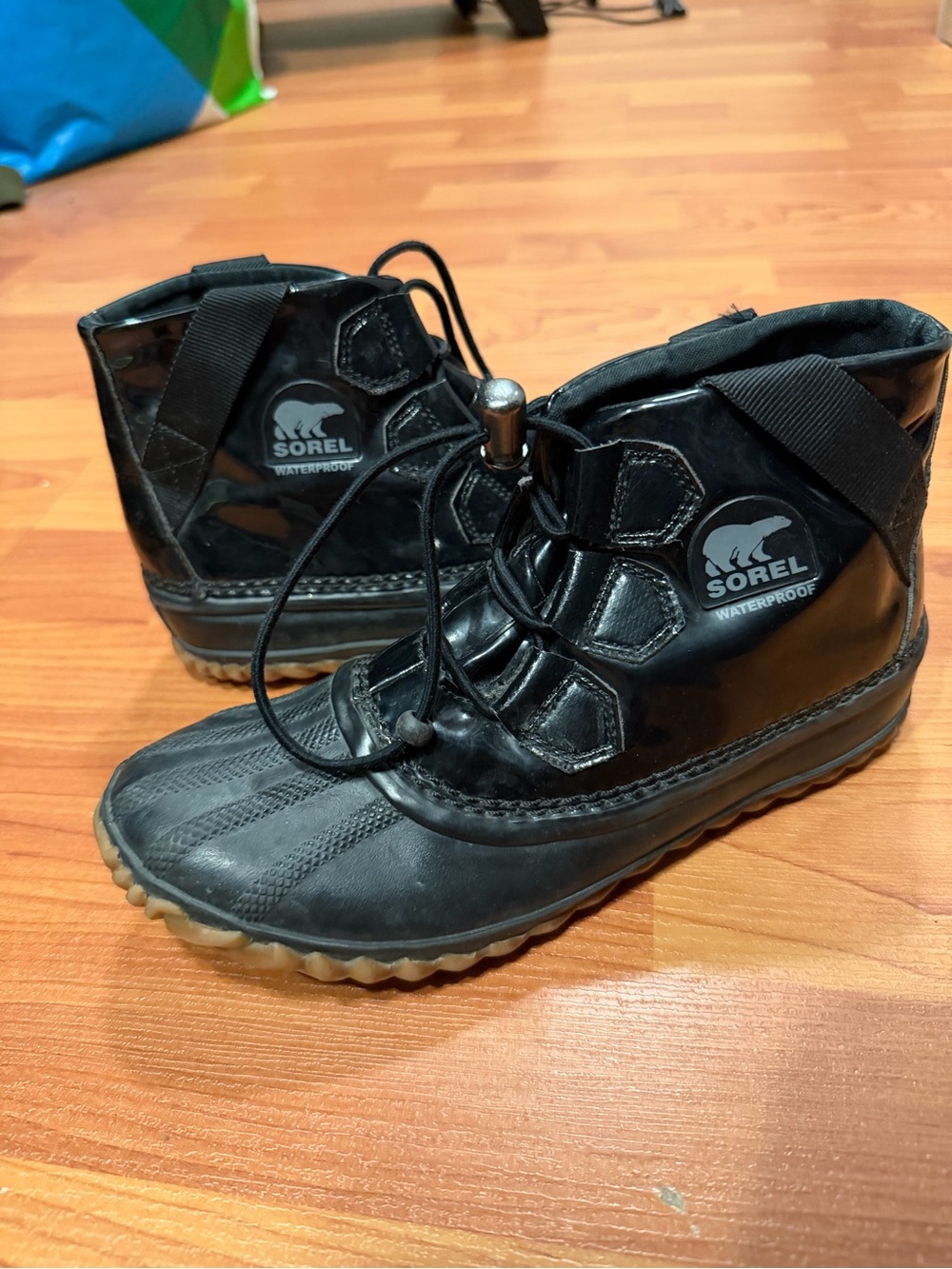 Sorel Black Kids Waterproof Lace-Closure Winter Boots